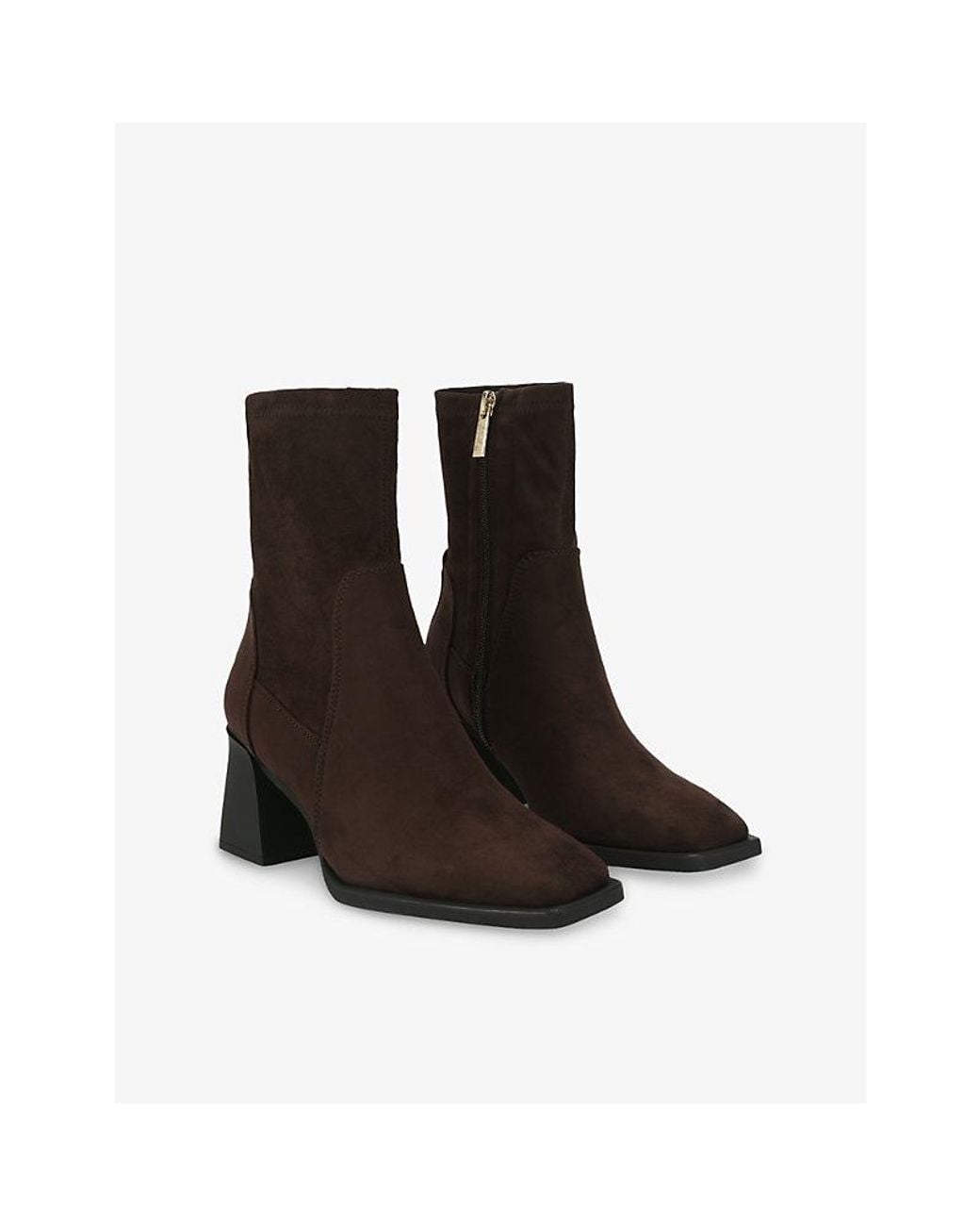 Steve Madden Brown Hover Faux-Suede Heeled Ankle Boots