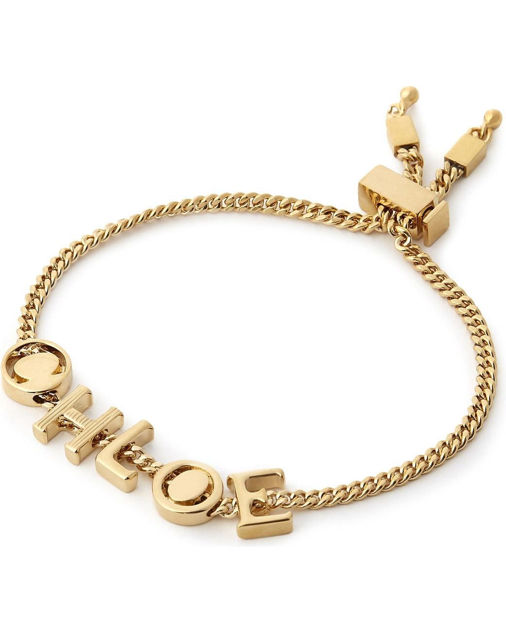 Chloé Letter Charm Bracelet in Metallic | Lyst