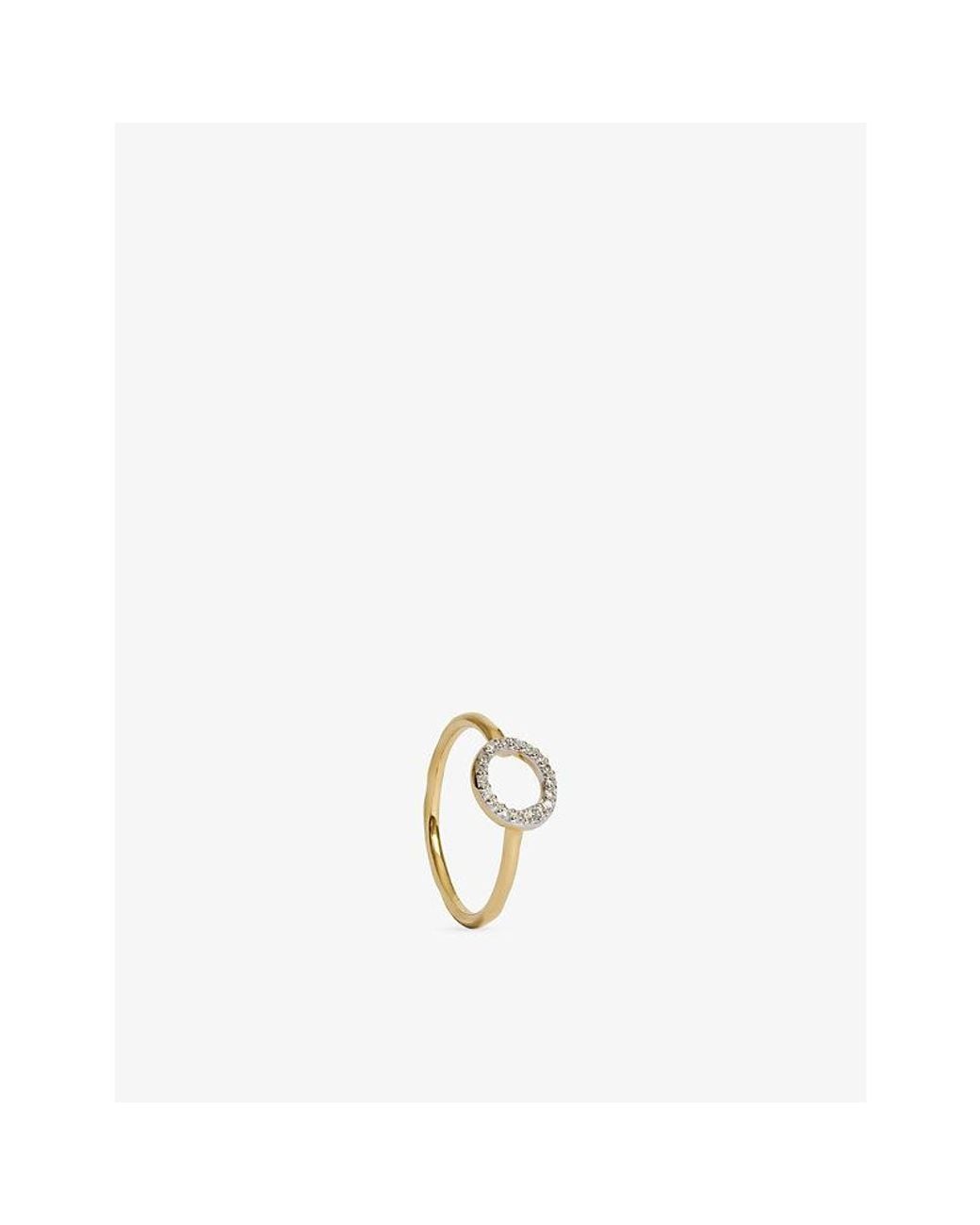 Monica Vinader Metallic Riva Pave Mini 18Ct Vermeil And Lab Grown Diamond Ring
