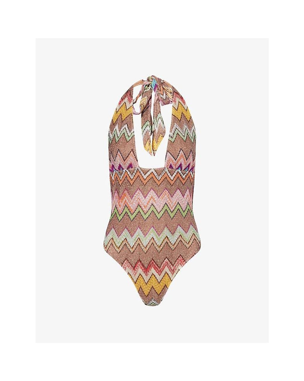Missoni Multicolor Zigzag Raschel-Knit Swimsuit