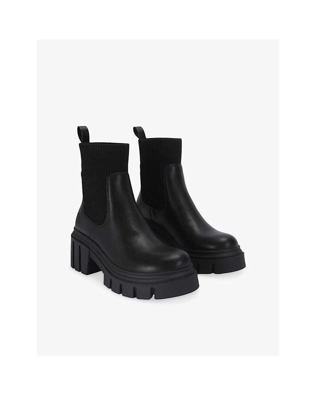 Carvela Kurt Geiger Black Scandicci Faux-Leather Chelsea Boots