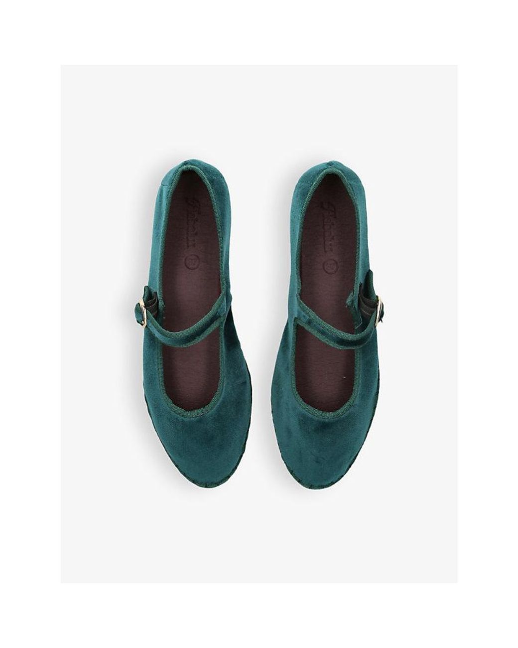 Flabelus Green Leonor Single-Strap Cotton Mary Jane Flats