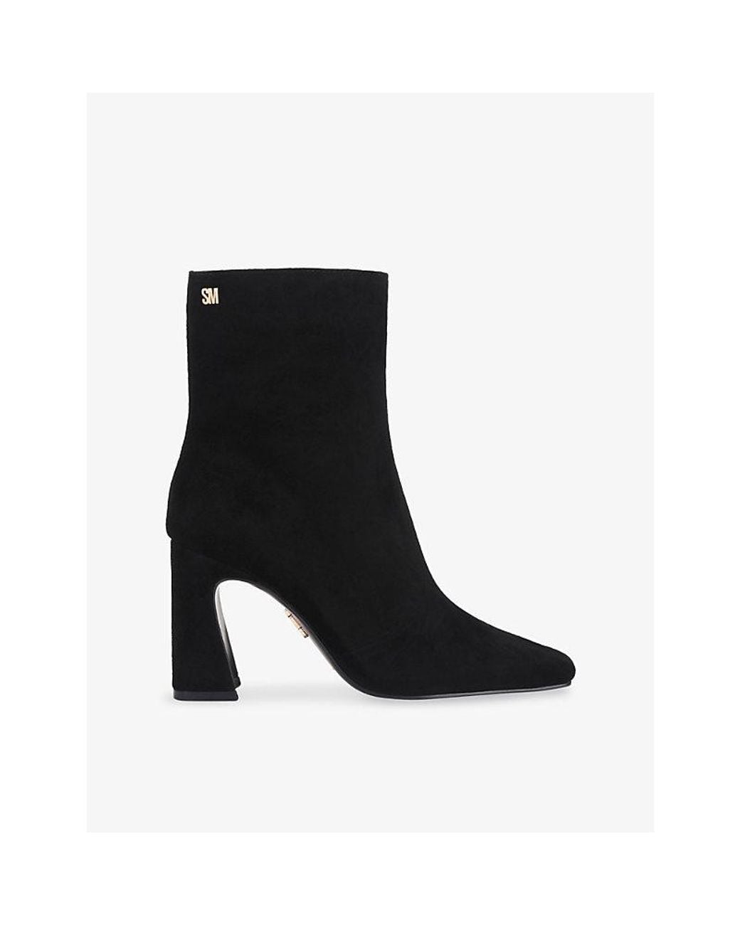 Steve Madden Black Flares Heeled Suede Ankle Boots