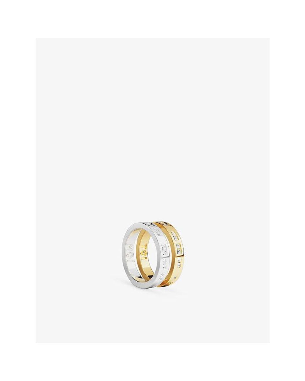 Apm Monaco Metallic Toi Et Moi 18Ct- Rhodium-Plated Alloy And Cubic Zirconia Ring