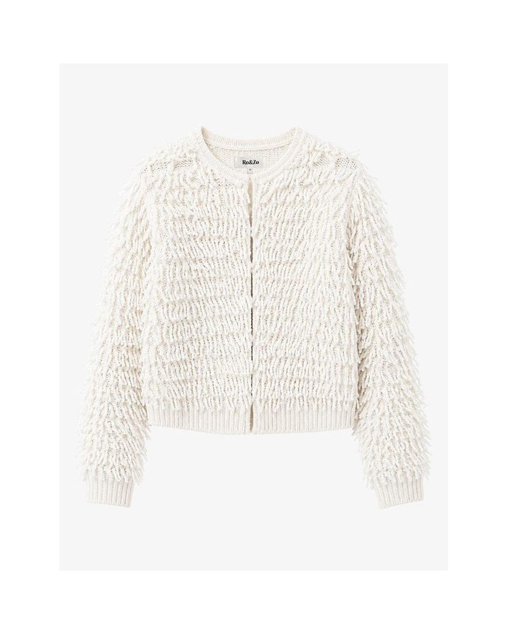 Ro&zo White Round-Neck Loop-Knit Wool And Cashmere-Blend Jacket
