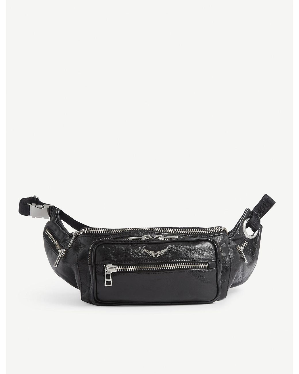 Zadig & Voltaire Banane Crush Leather Belt Bag in Black for Men | Lyst
