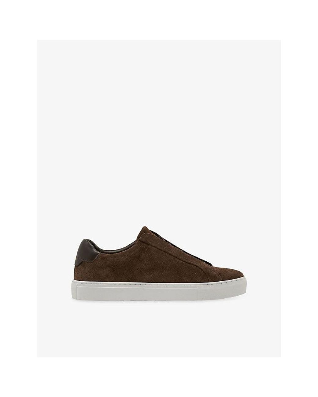 Reiss Brown Jenson Suede Trainers for men