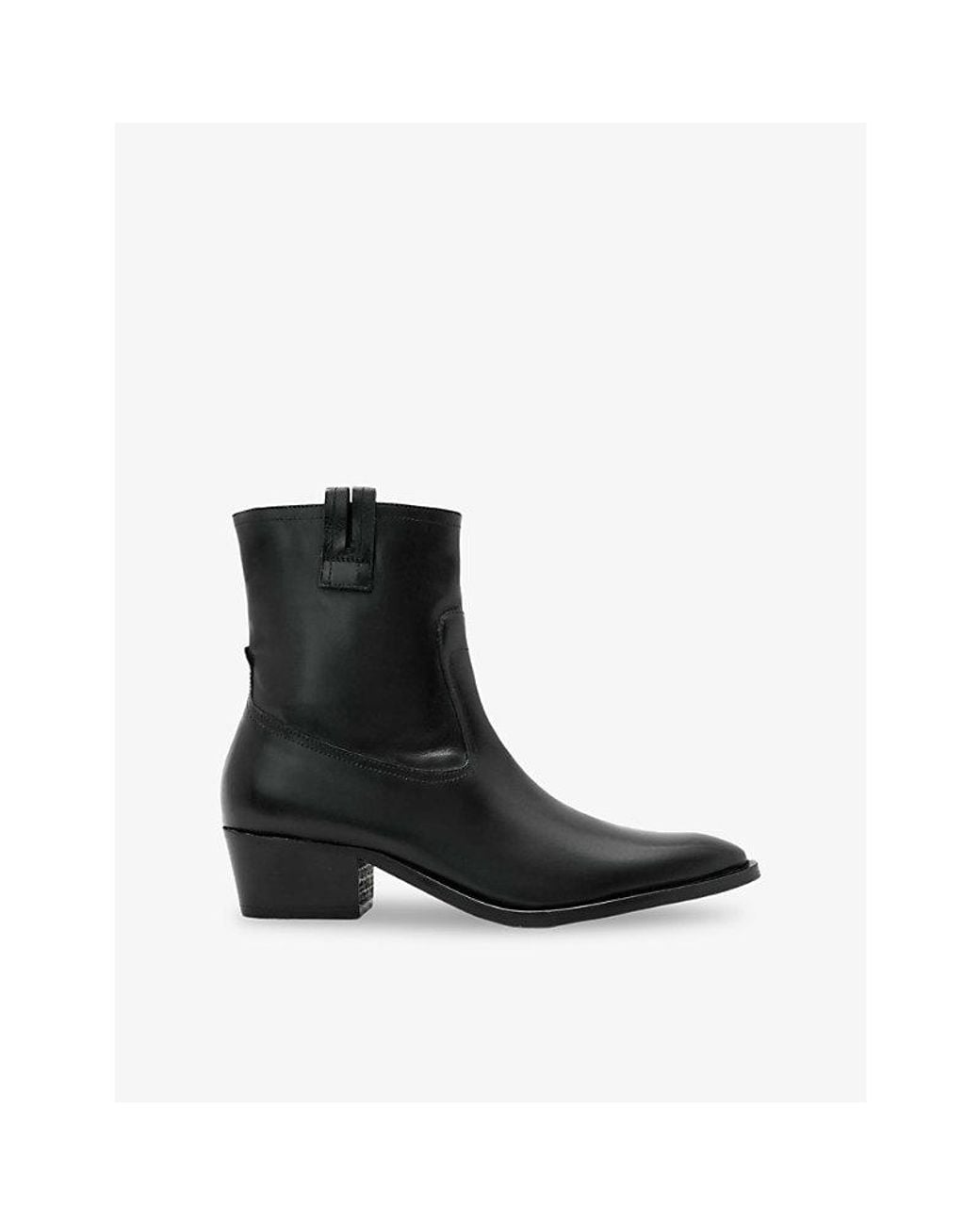 AllSaints Black Jura Leather Ankle Boots