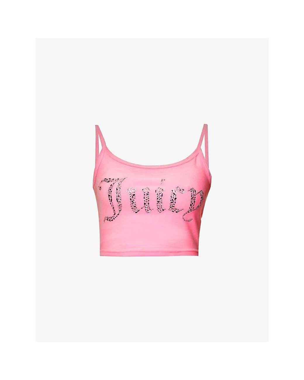 Juicy Couture Scoop-neck Brand-embellished Velour Vest Top X in