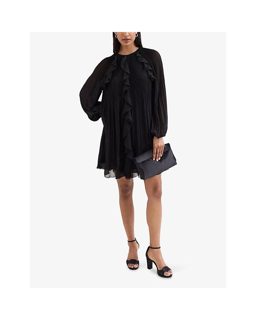layla long sleeve ruffle mini dress Layla Dress in Winter Floral 20W