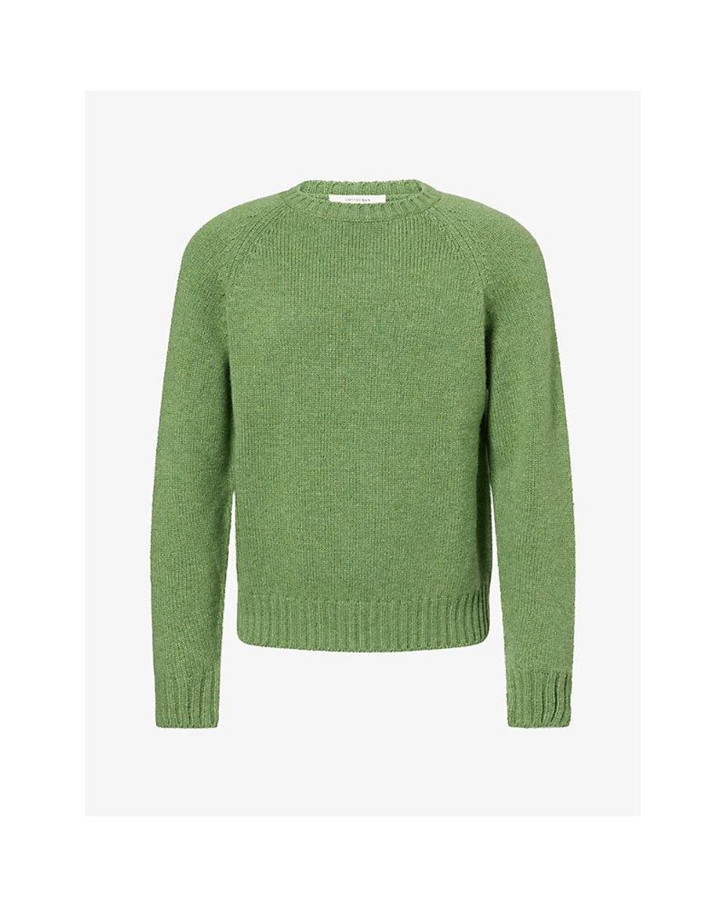 Umit Benan Green Milano Crew-Neck Cashmere Jumper for men