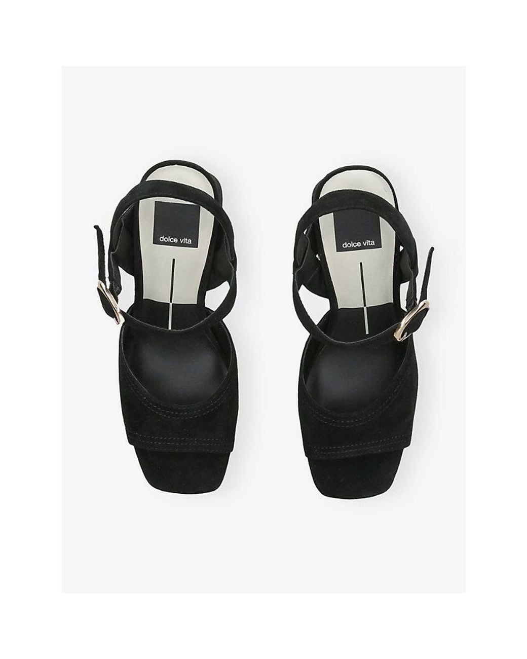 Dolce Vita Black Fatima Suede Heeled Sandals
