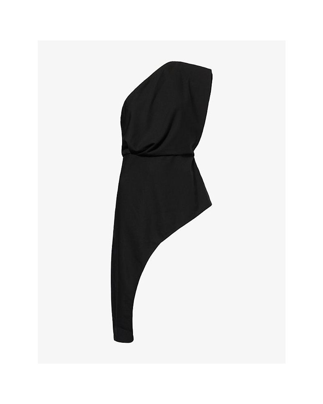 Camilla & Marc Black Ciran Asymmetric Wool Top