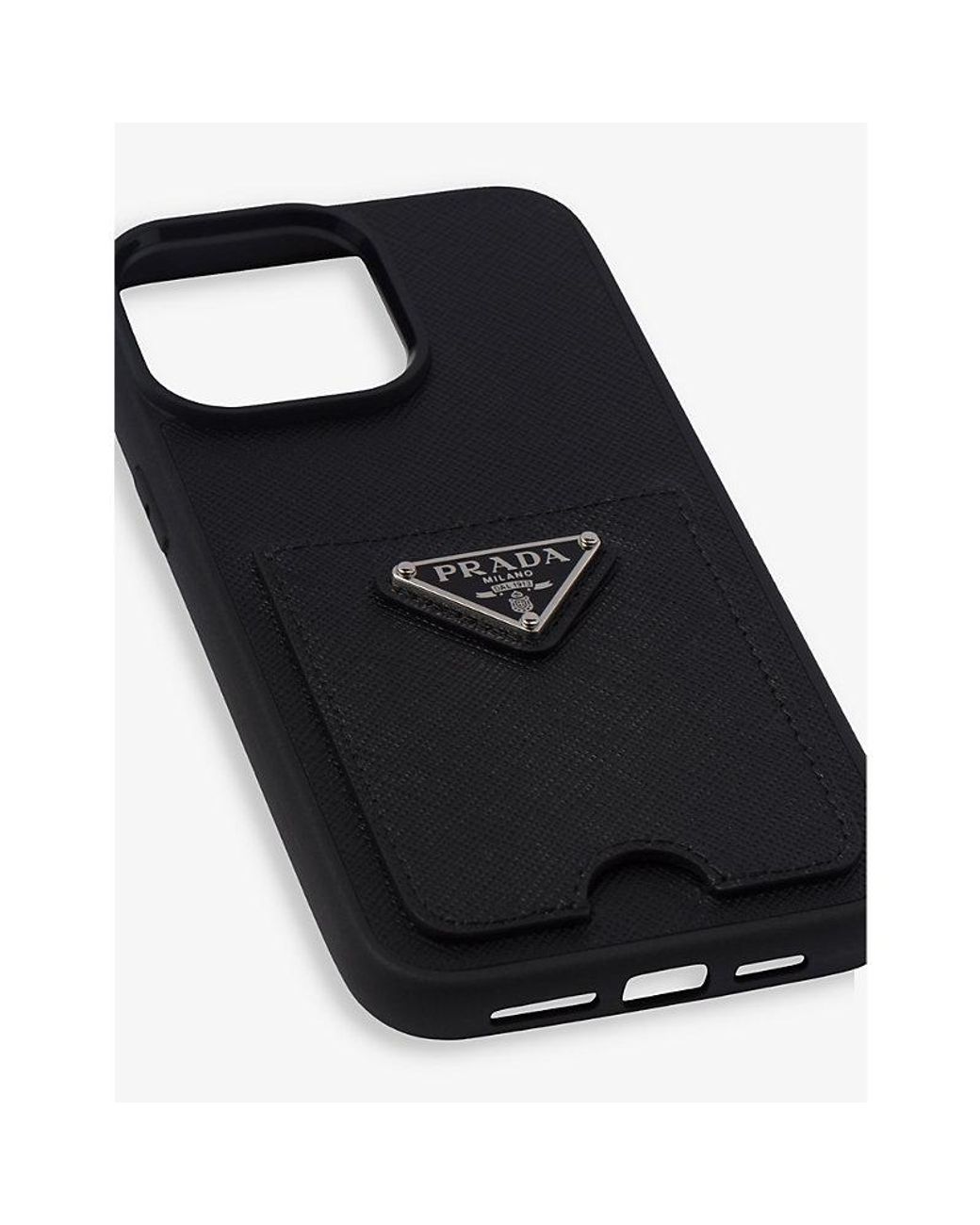 Prada Saffiano Leather Iphone 14 Plus Case in Black | Lyst Prada Saffiano Leather Iphone 14 Plus Case in Black | Lyst