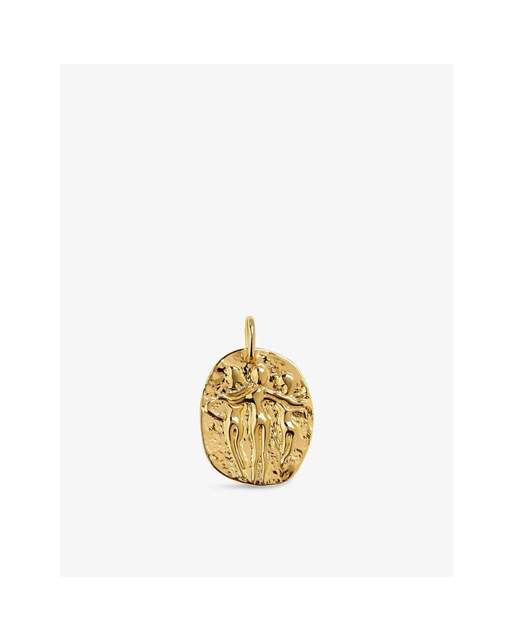 Monica Vinader Metallic Sisterhood Coin 18Ct- Vermeil Pendant Charm