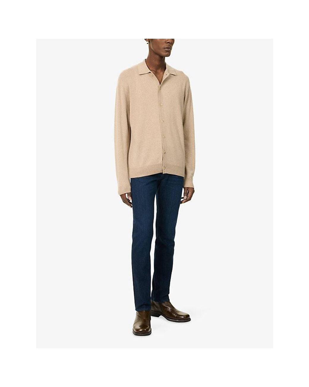 7 For All Mankind Blue Straight-Leg 5-Pocket Denim Jeans for men