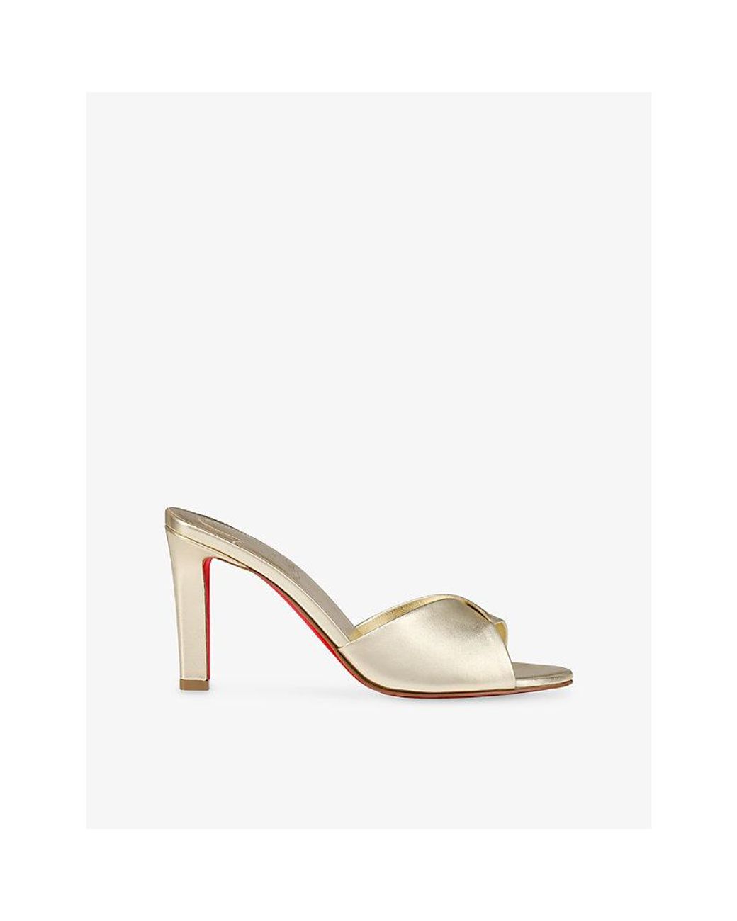 Christian Louboutin Natural Fanny Slide 85 Leather Heeled Mules