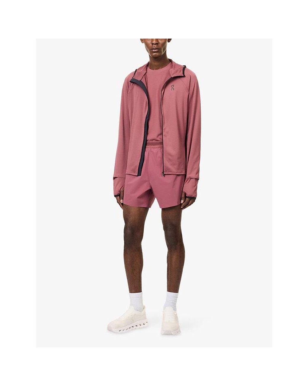 On Shoes Pink Performance Soft-Shell Shorts for men