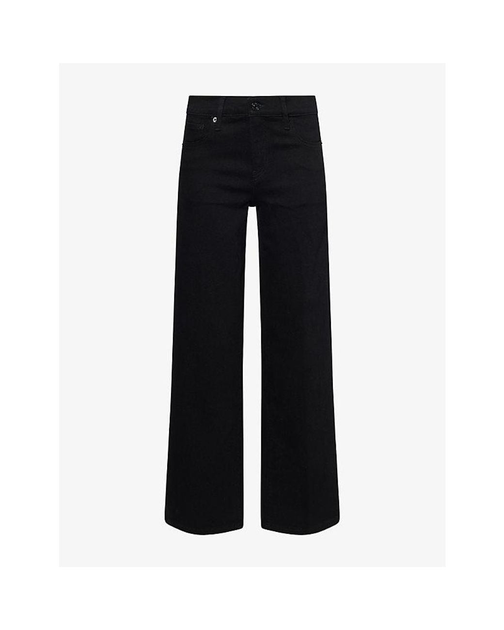 FRAME Black Le Slim Palazzo Low-Rise Stretch-Denim Jeans