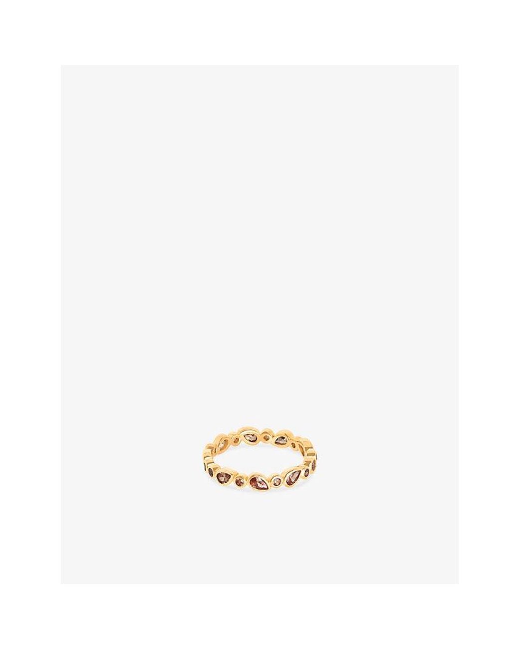 Astrid & Miyu Metallic Sunset Pear-Plated Sterling- And Cubic Zirconia Band Ring