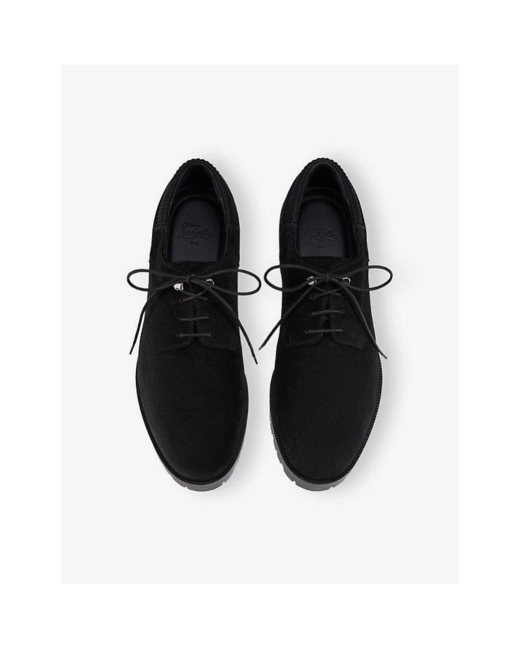 Christian Louboutin Black Cavafield Suede Derby Shoes for men