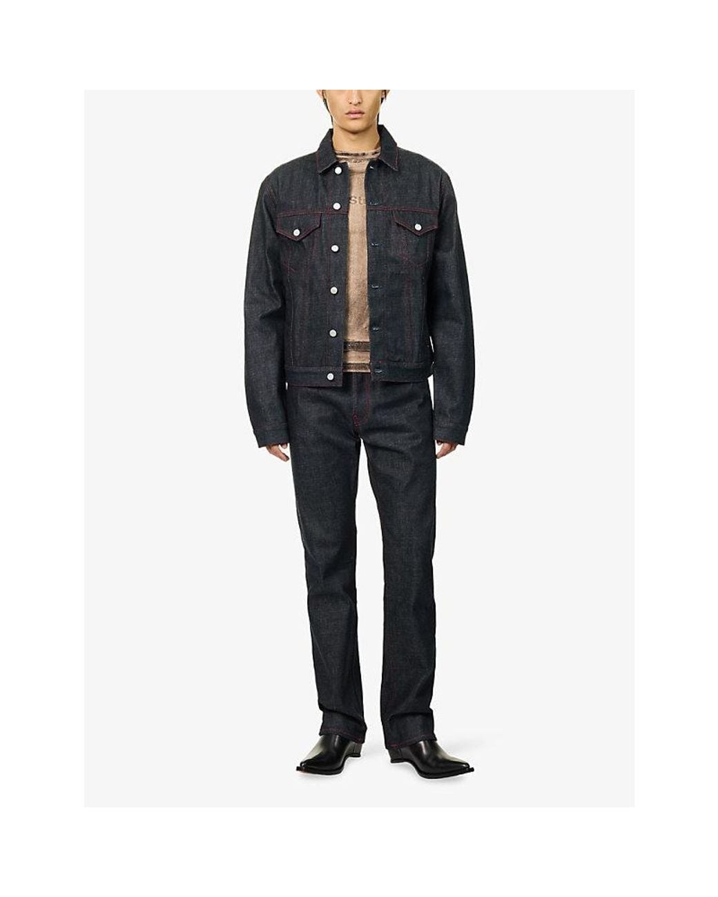 Acne Black Re-Edition Distressed Denim Jacket for men