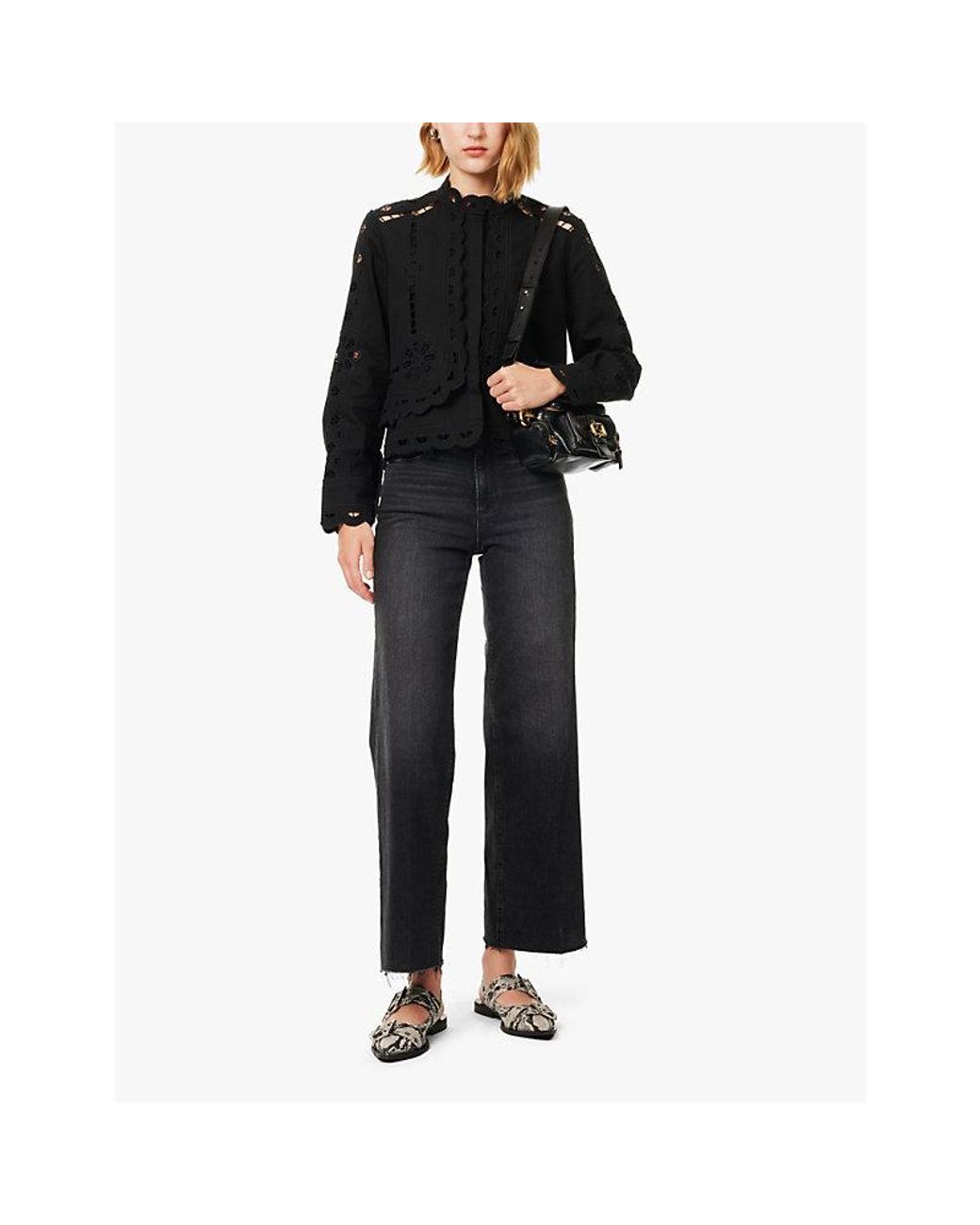 PAIGE Blue Anessa 31' Wide-Leg Denim Jeans