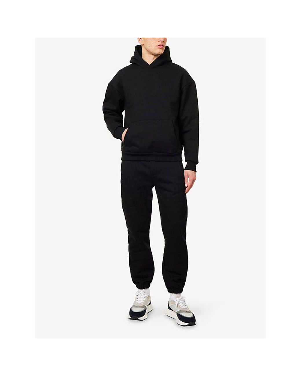 Arne Black Relaxed-Fit Long-Sleeve Cotton-Jersey Hoody for men