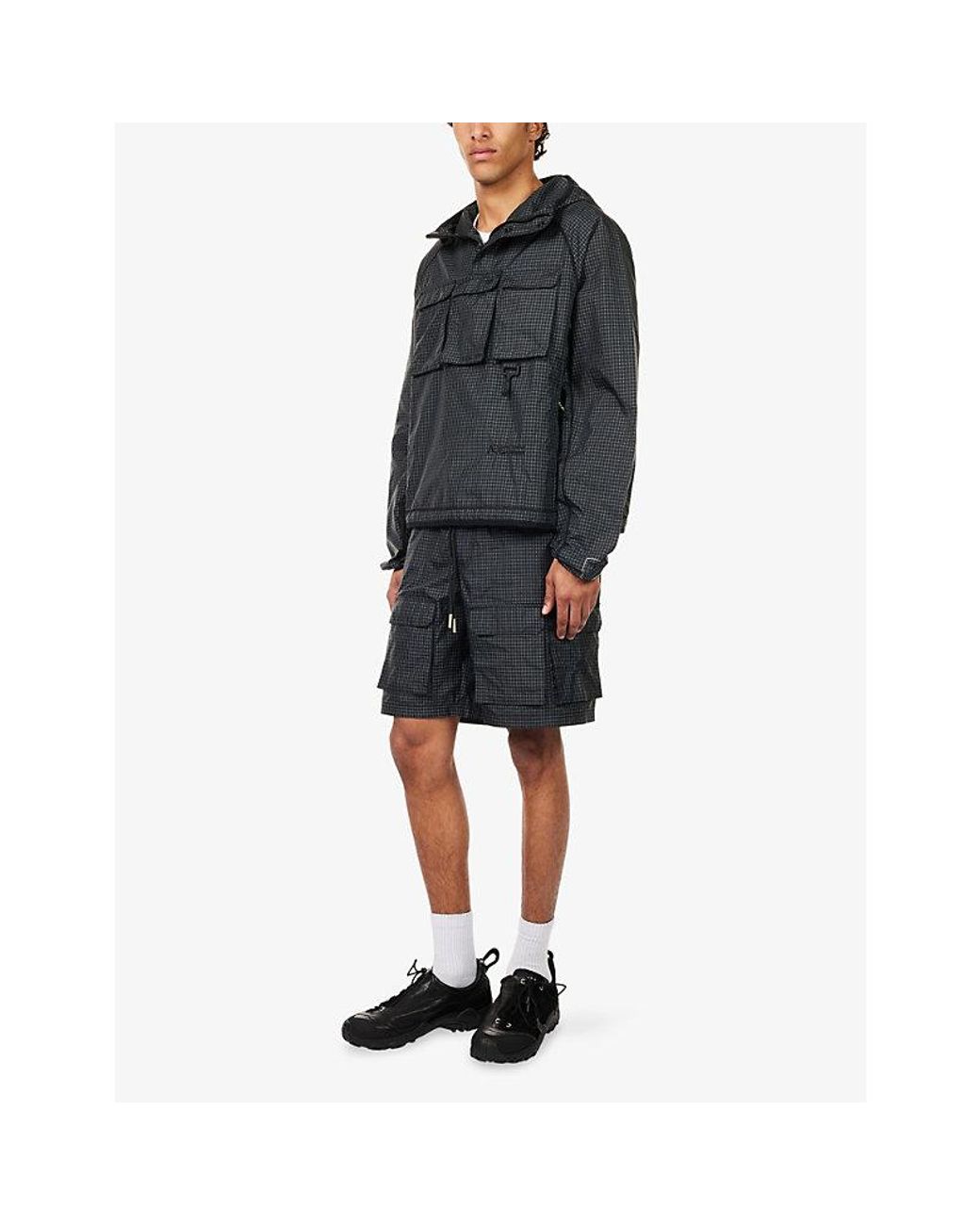 Reese Cooper Black Tahoe Packable Ripstop Woven Anorak for men