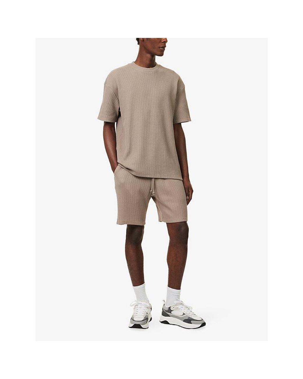 Arne Natural Relaxed-Fit Waffle Cotton Shorts for men
