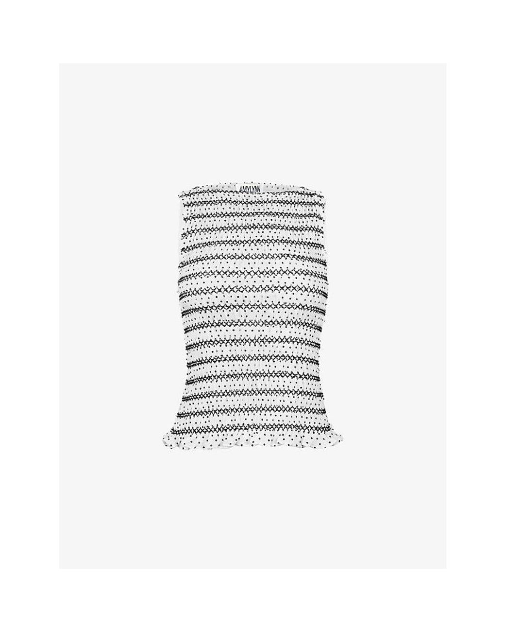 Amy Lynn White Mono Smocked Cotton Top