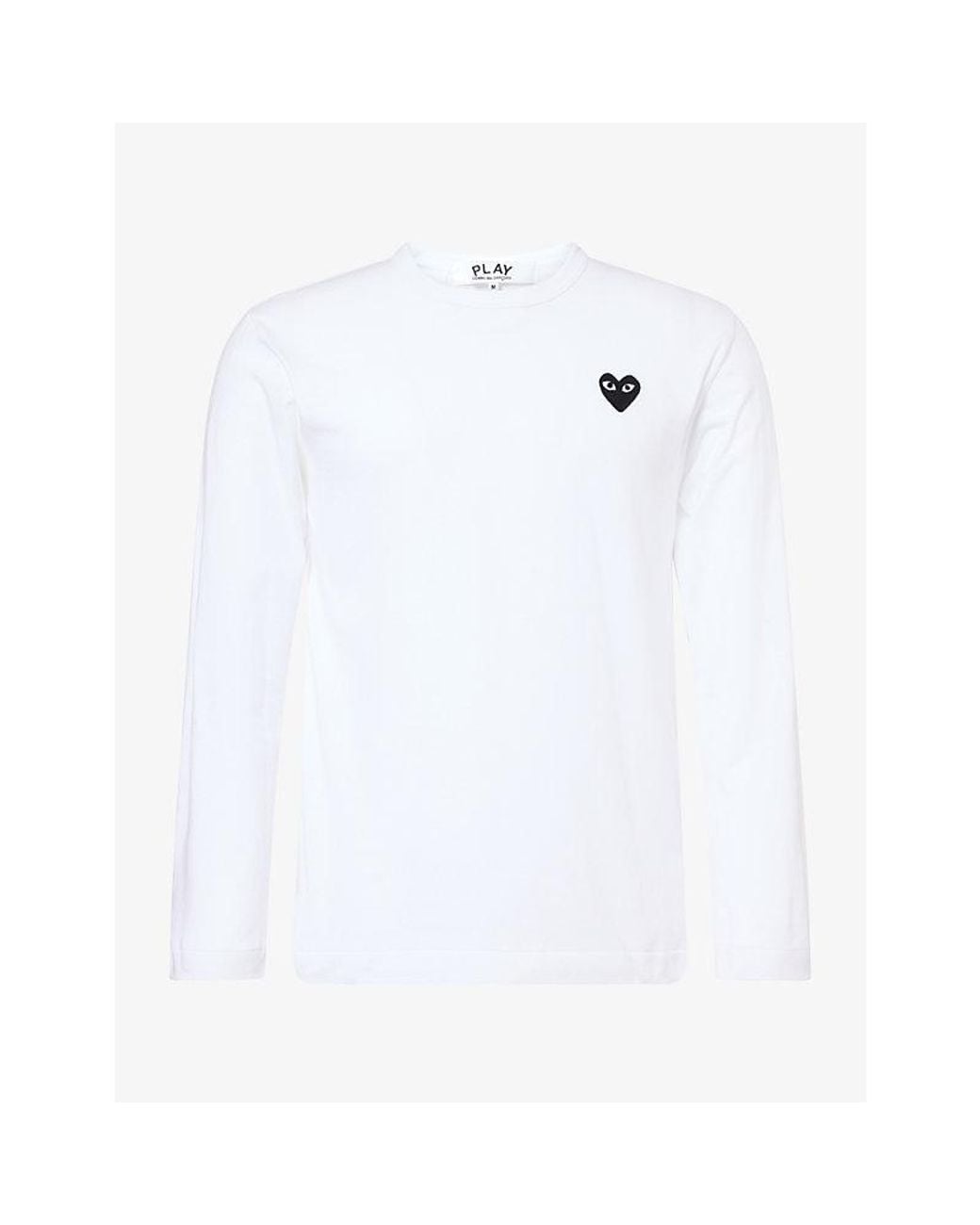 COMME DES GARÇONS PLAY White Small Heart Long-Sleeve Cotton-Jersey T-Shirt for men