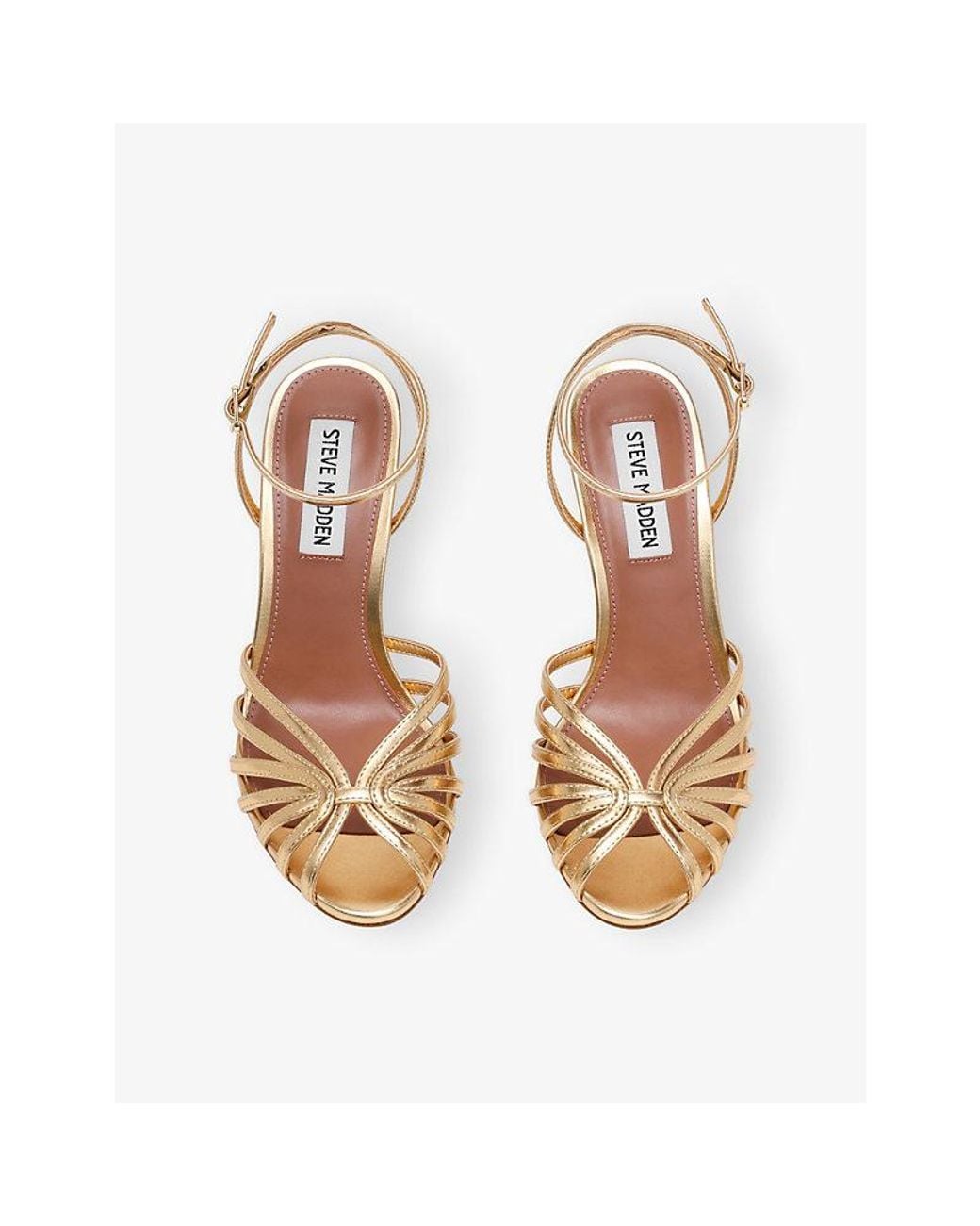 Steve Madden Metallic Mizuna Heeled Faux-Leather Sandals