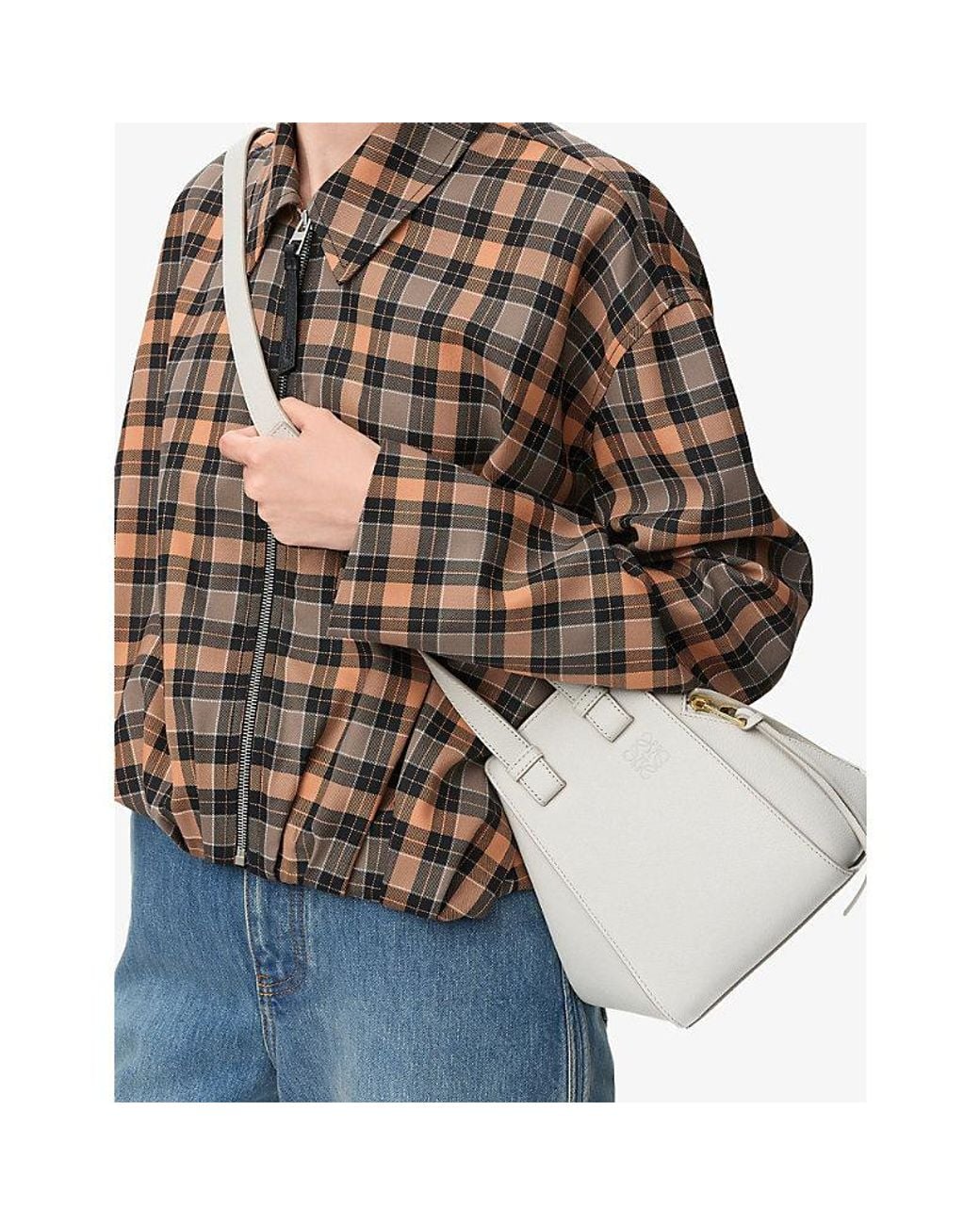 Loewe Natural Hammock Compact Leather Top-Handle Bag