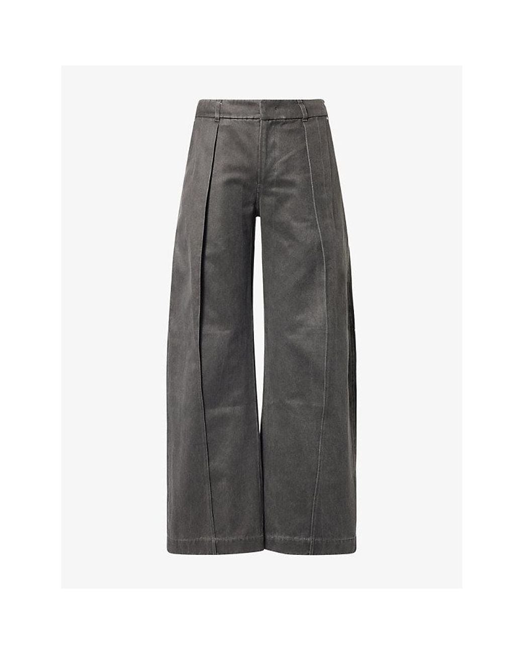 Oude Waag Gray Retro Wide-Leg Denim Trousers