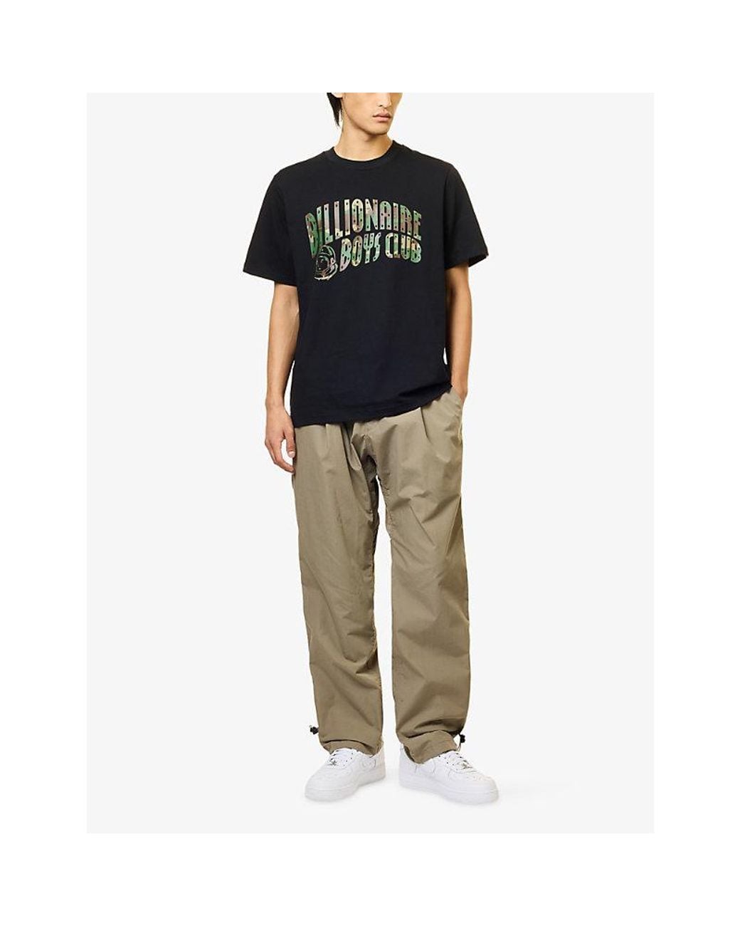 BBCICECREAM Black Camo Arch Logo Cotton T-Shirt for men