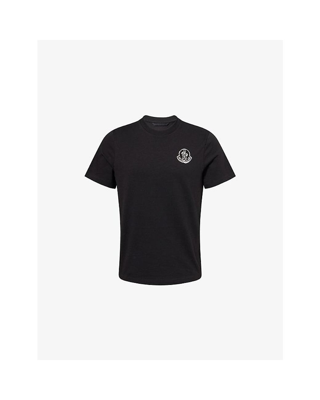 Moncler Black Artist Logo-Print Cotton T-Shirt for men