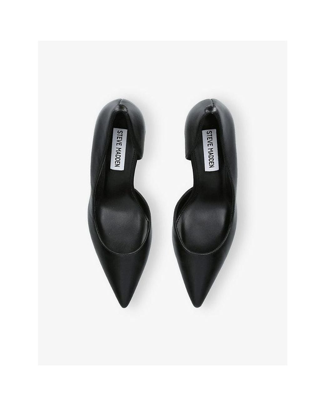 Steve Madden Black Vena 017 Leather Heeled Courts