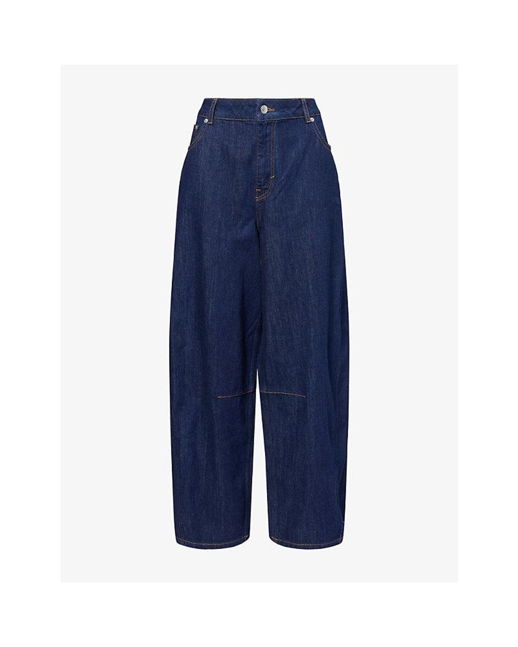 Jonathan Simkhai Blue Etienne Barrel-Leg Denim Jeans