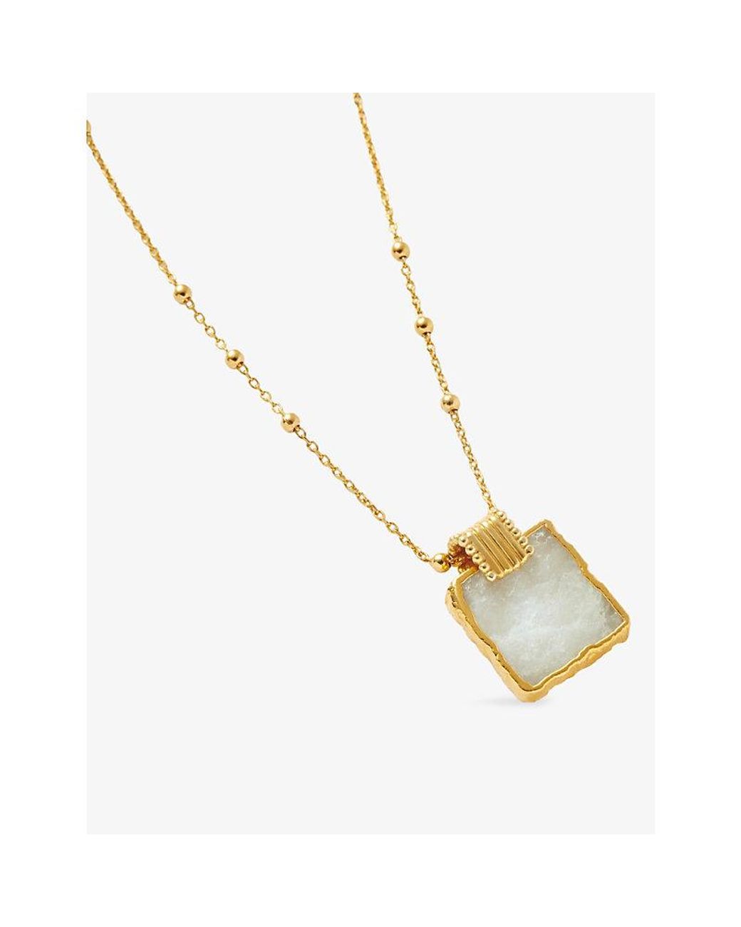 Missoma White Lena Charm Moonstone 18Ct-Plated Sterling Necklace