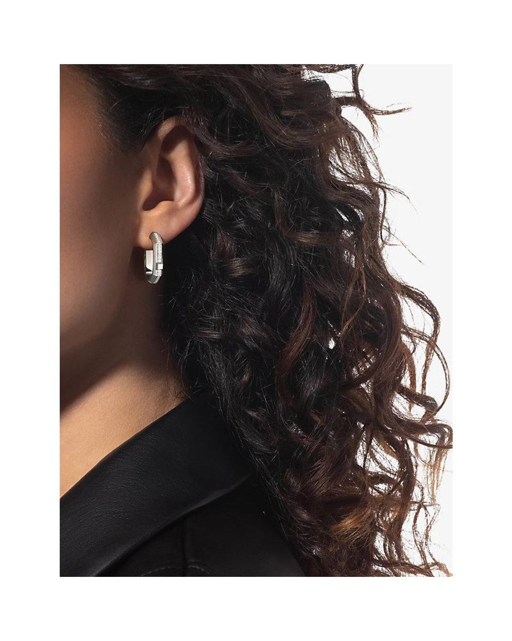 Messika Metallic Moderniste Single Pavé 18Ct And 0.10Ct Diamond Hoop Earring