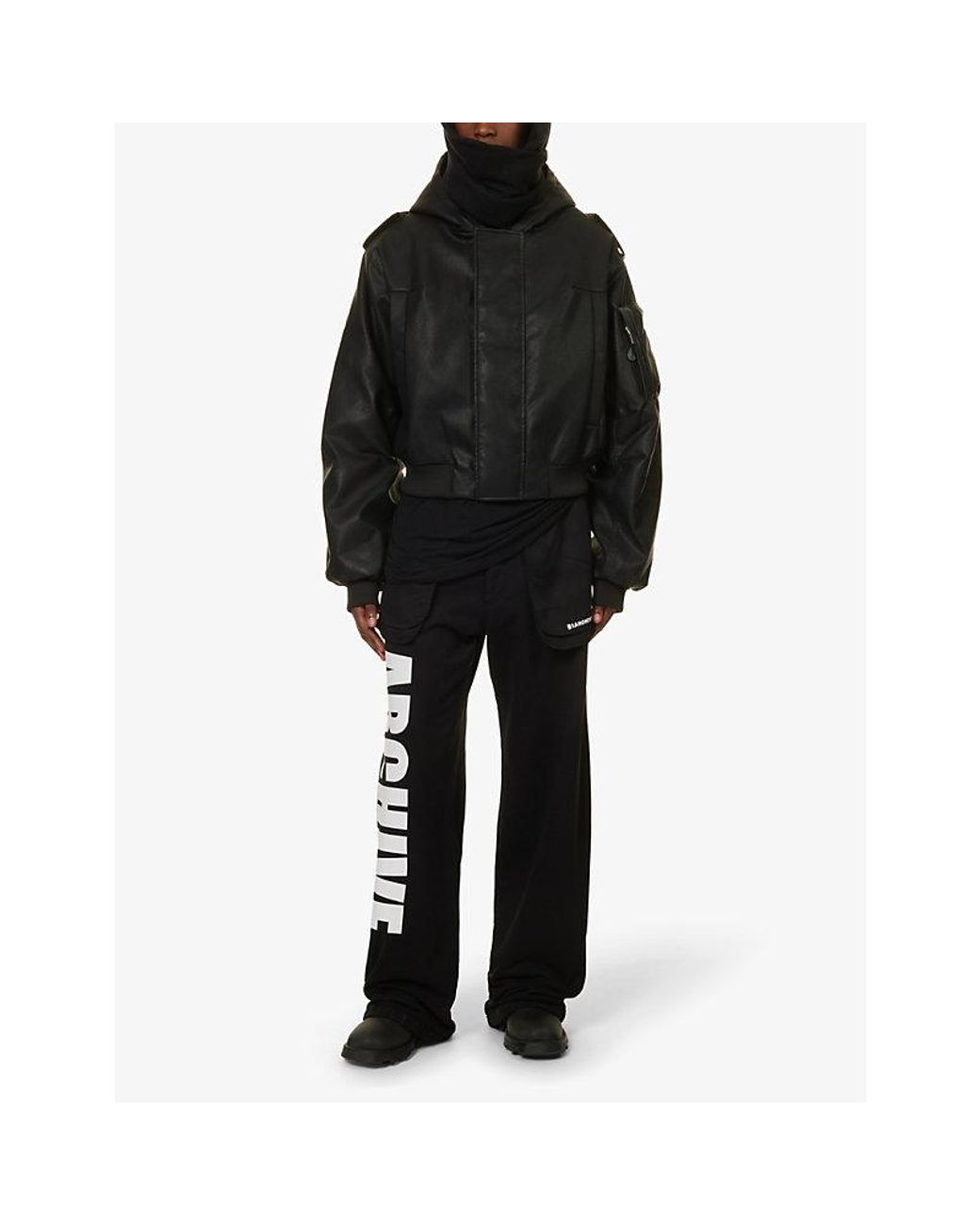 Entire studios Moto Padded Boxy-fit Hooded Faux-leather Bomber