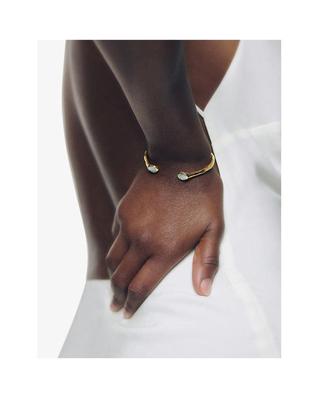 Monica Vinader Metallic Mv Odyssey Gemstone 18Ct Vermeil-Plated Sterling Open Cuff