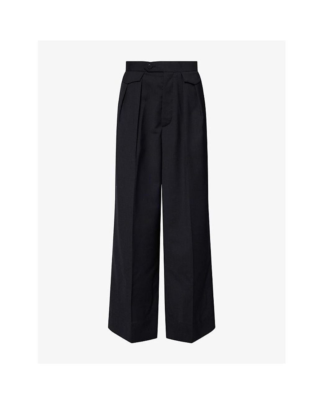 Issey Miyake Black Honest Wide-Leg Wool Blend Trousers