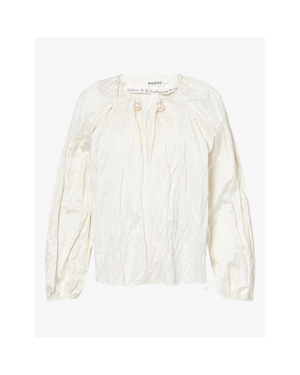 Nackiyé White Grand Bazaar Cotton-Blend Top