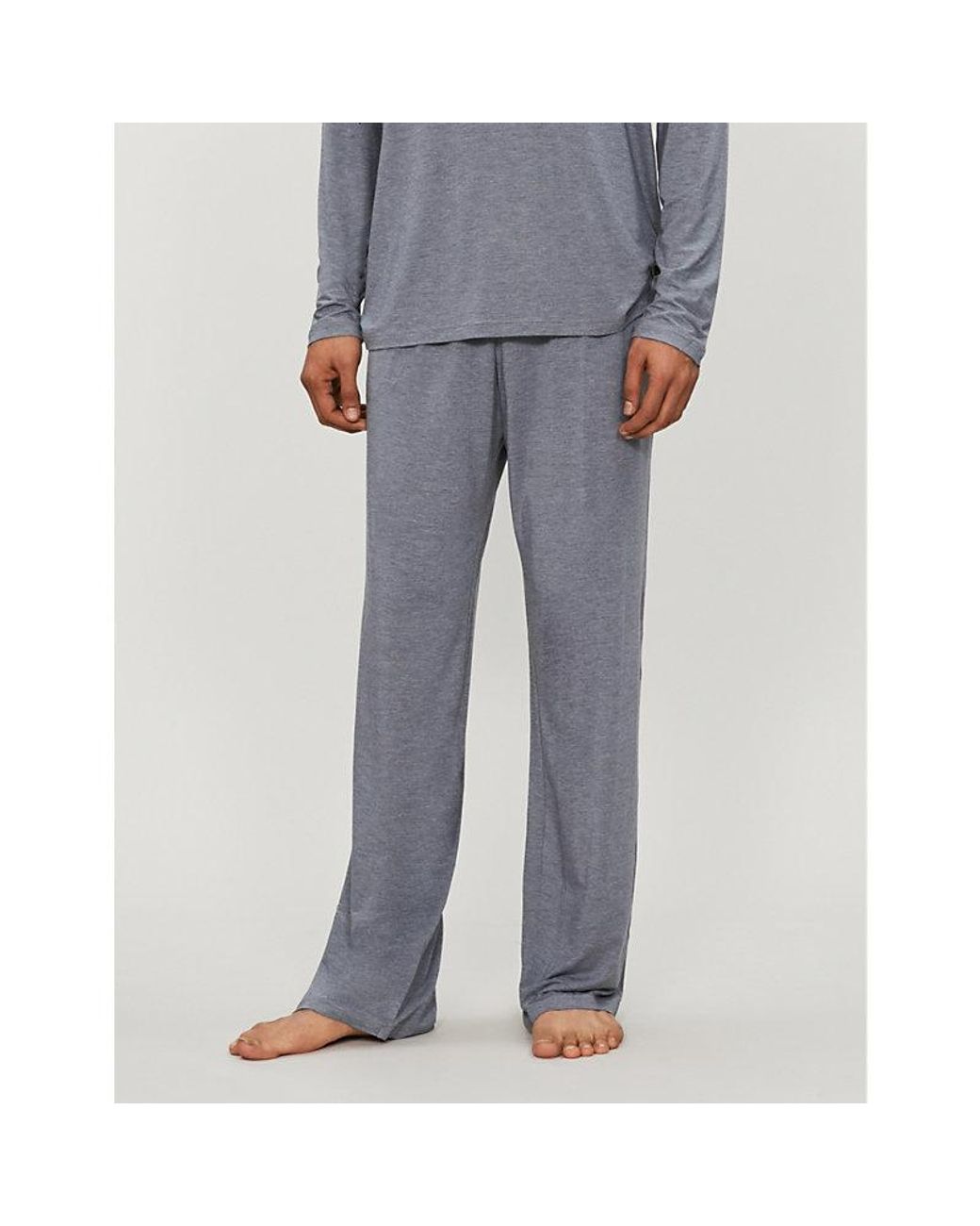 Derek Rose Gray Marlowe Stretch-Modal Pyjama Bottoms for men