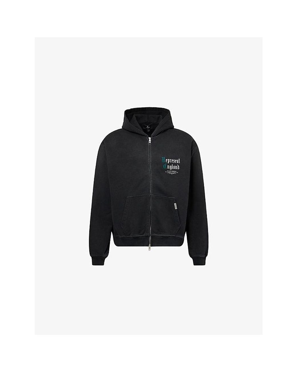 Represent Black Private Members Logo Cotton Hoodie for men