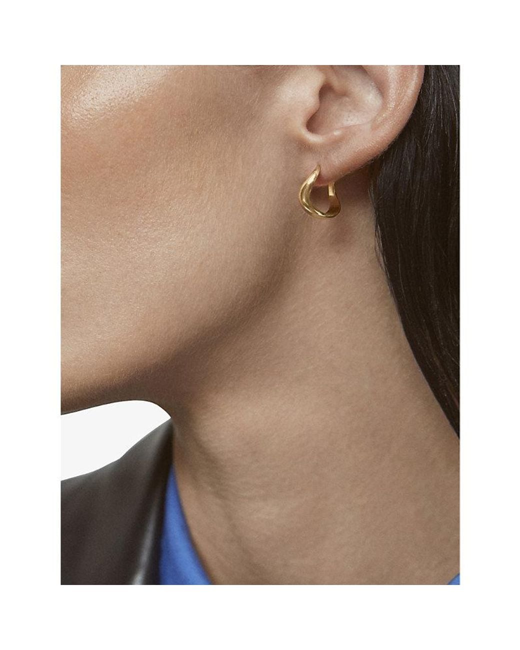 Monica Vinader Metallic Swirl Small 18Ct-Plated Vermeil Sterling- Hoop Earrings