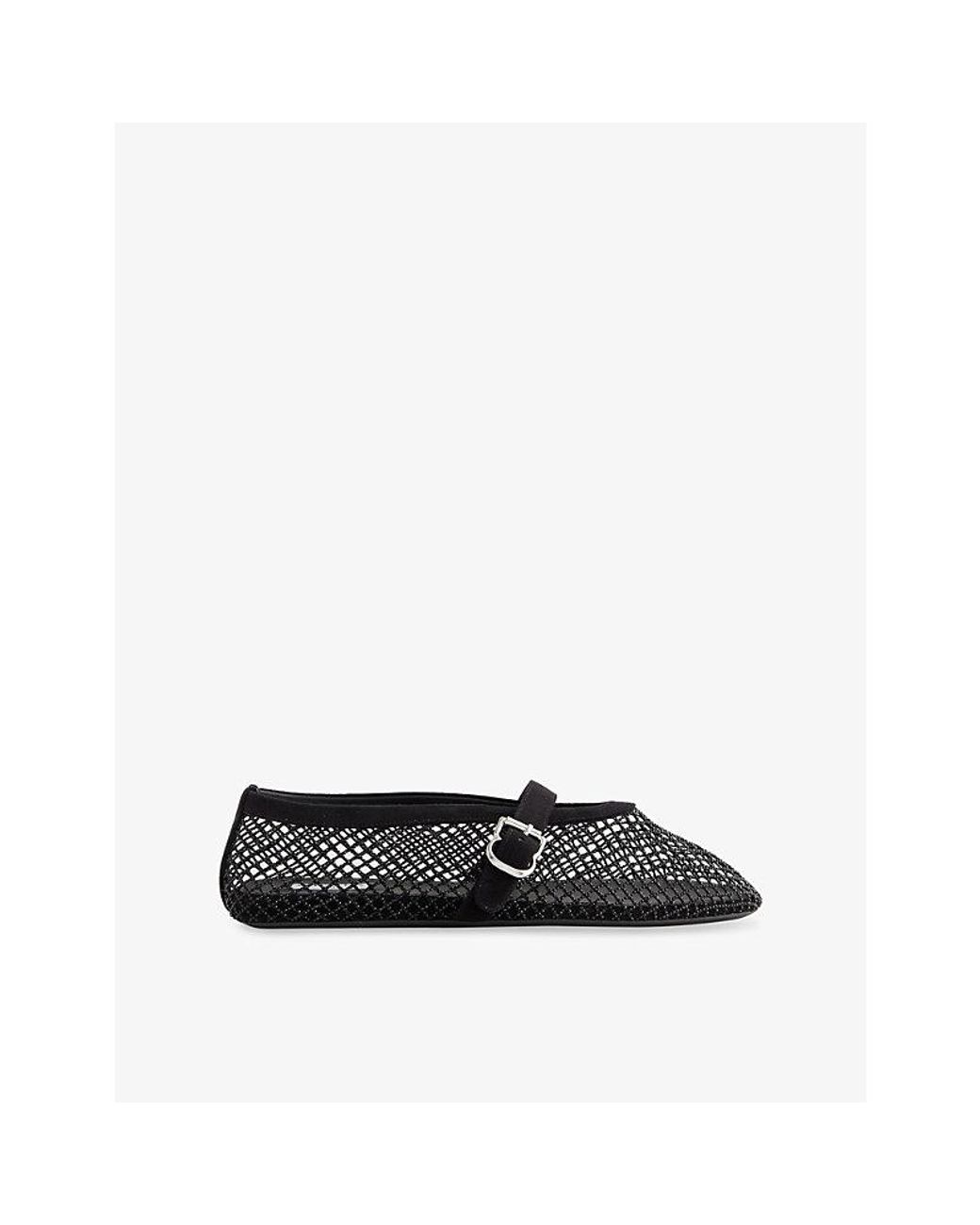 Alaïa Black Ballerina Mesh And Suede Ballet Flats