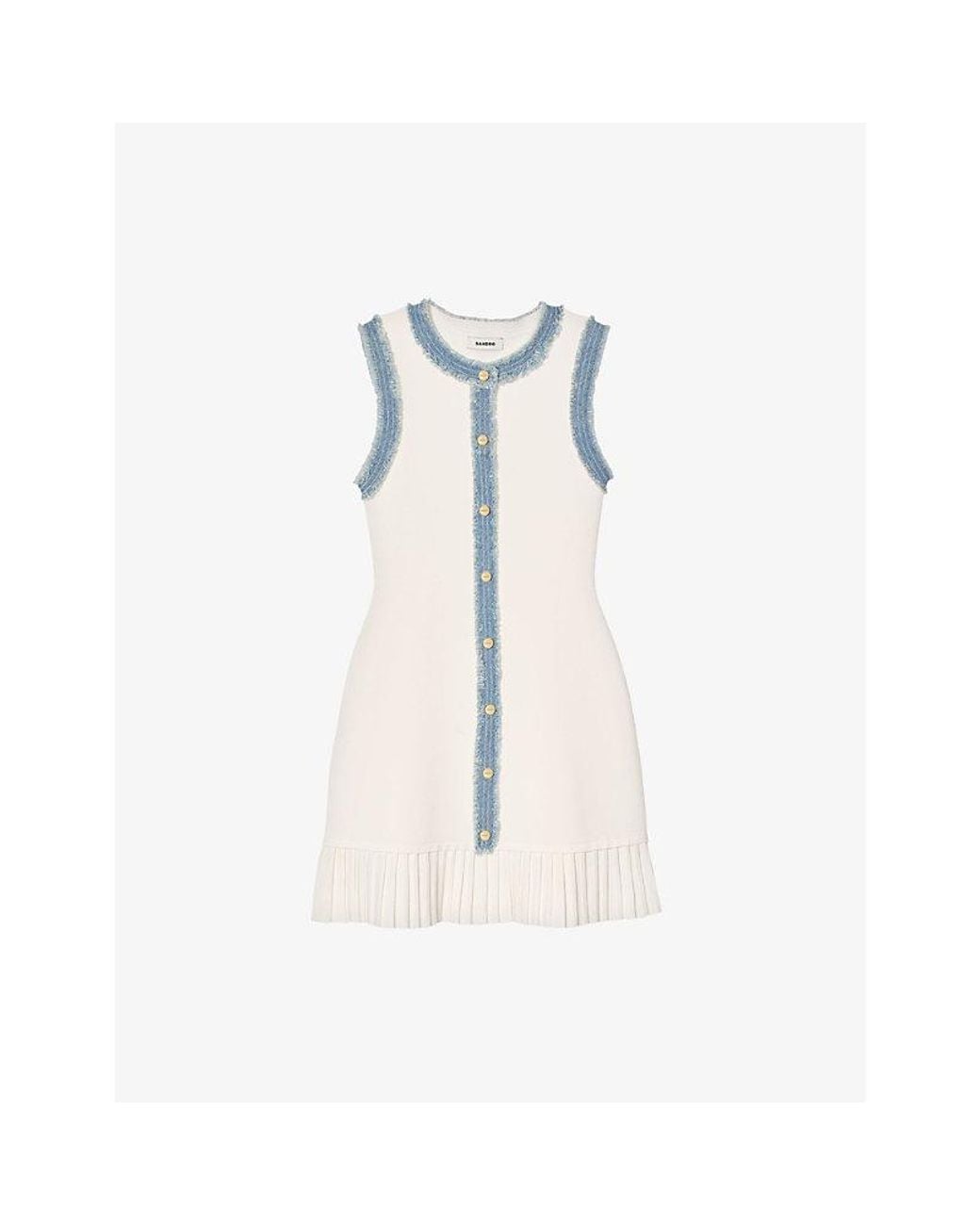 sandro knit denim dress Knit And Denim Midi Dress